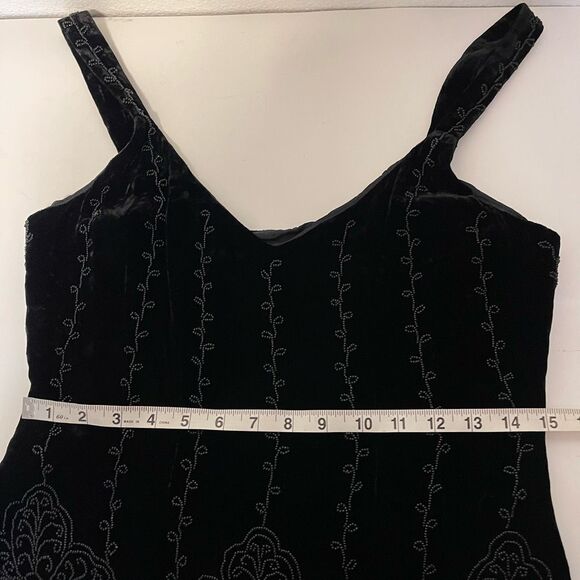 Lafayette 148 Black Velvet Beaded Fringe Tank Top Size 6 - Picture 13 of 13